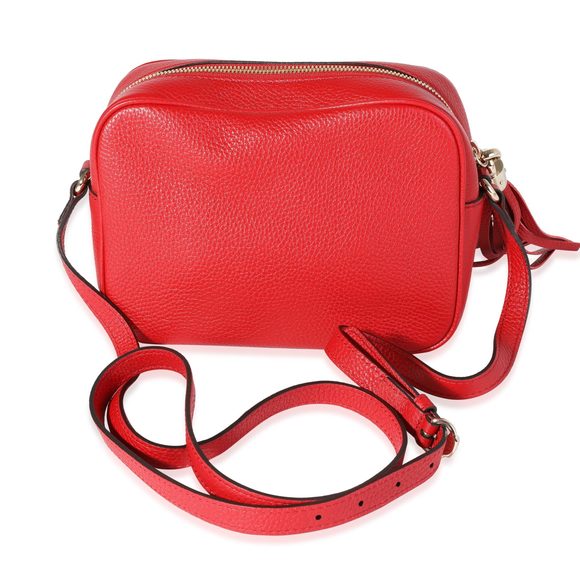 Gucci Red Pebbled Leather Soho Disco Crossbody - Picture 3 of 8